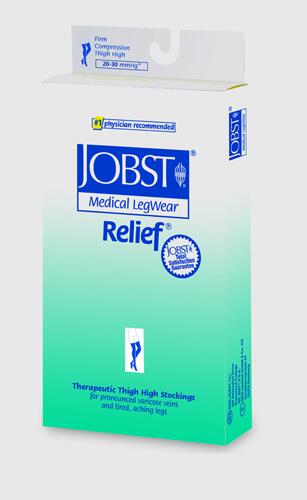 Jobst Relief 20-30 Thigh-Hi Black Small w/Silicone Band